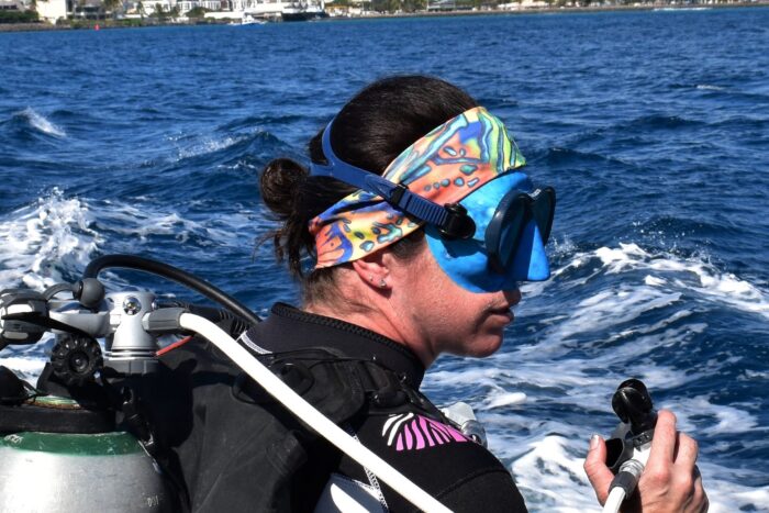 Diver with Mandarinfish headband