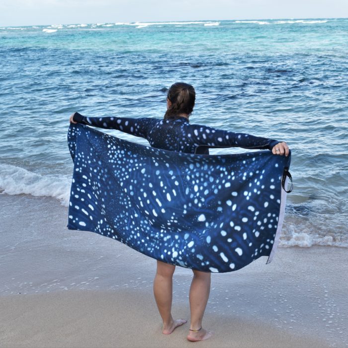 Girl on Beach with Nudi Wear Whale Shark Towel