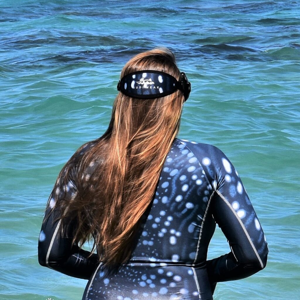 Nudi Wear Whale Shark Long Sleeve Swim Suit and Mask Strap