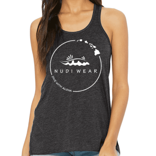 Charcoal Black Dive With Aloha Tank Top Front