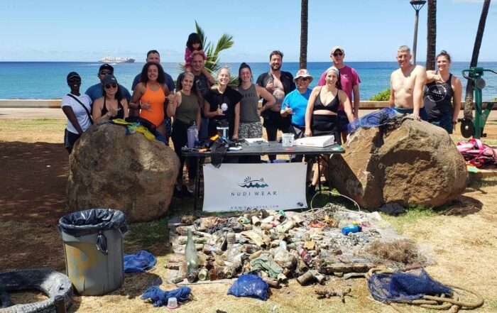 Nudi Wear volunteers at a Cleanup Dive in Hawaii