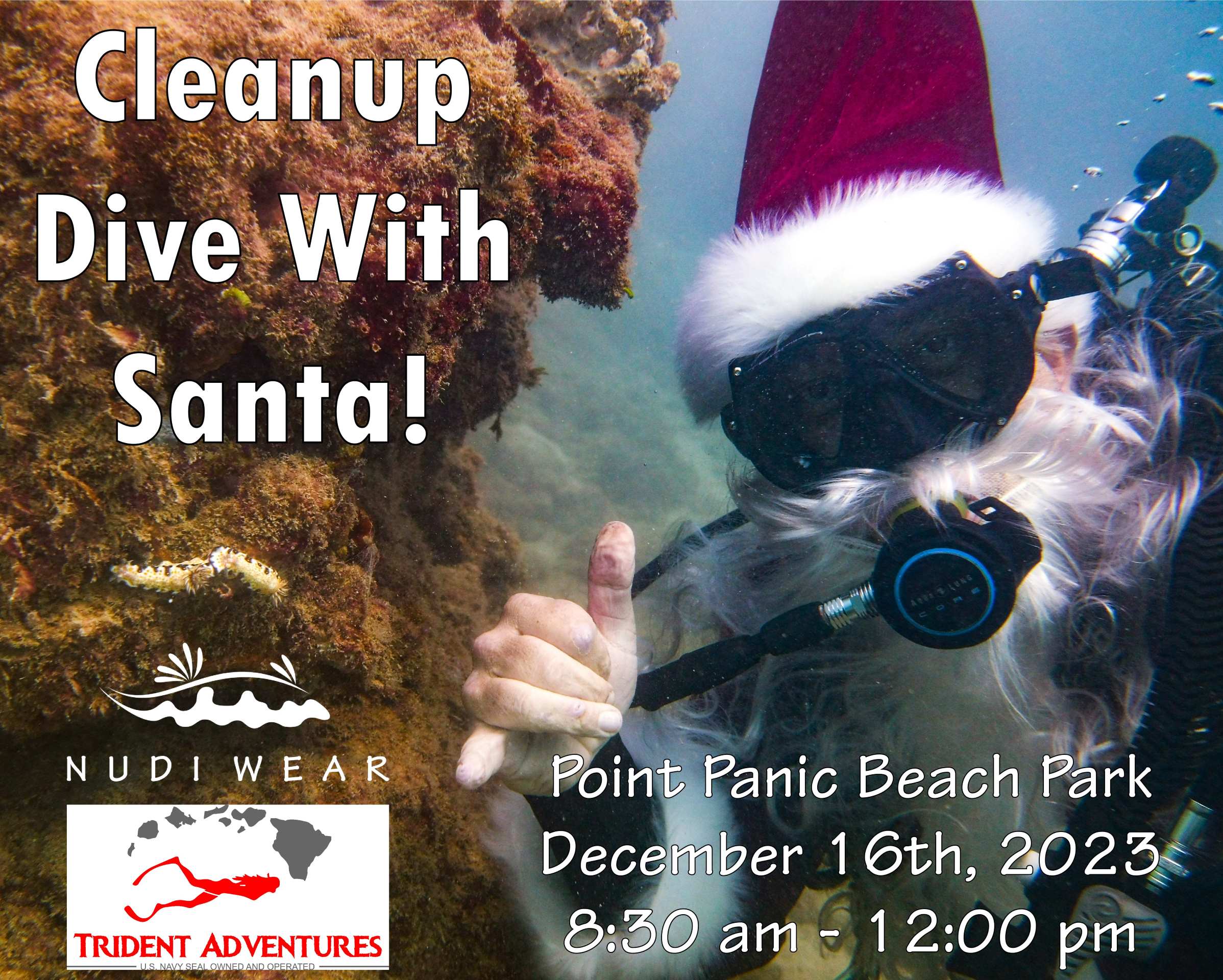 Nudi Wear & Trident Adventures Cleanup Dive With Santa Event invite