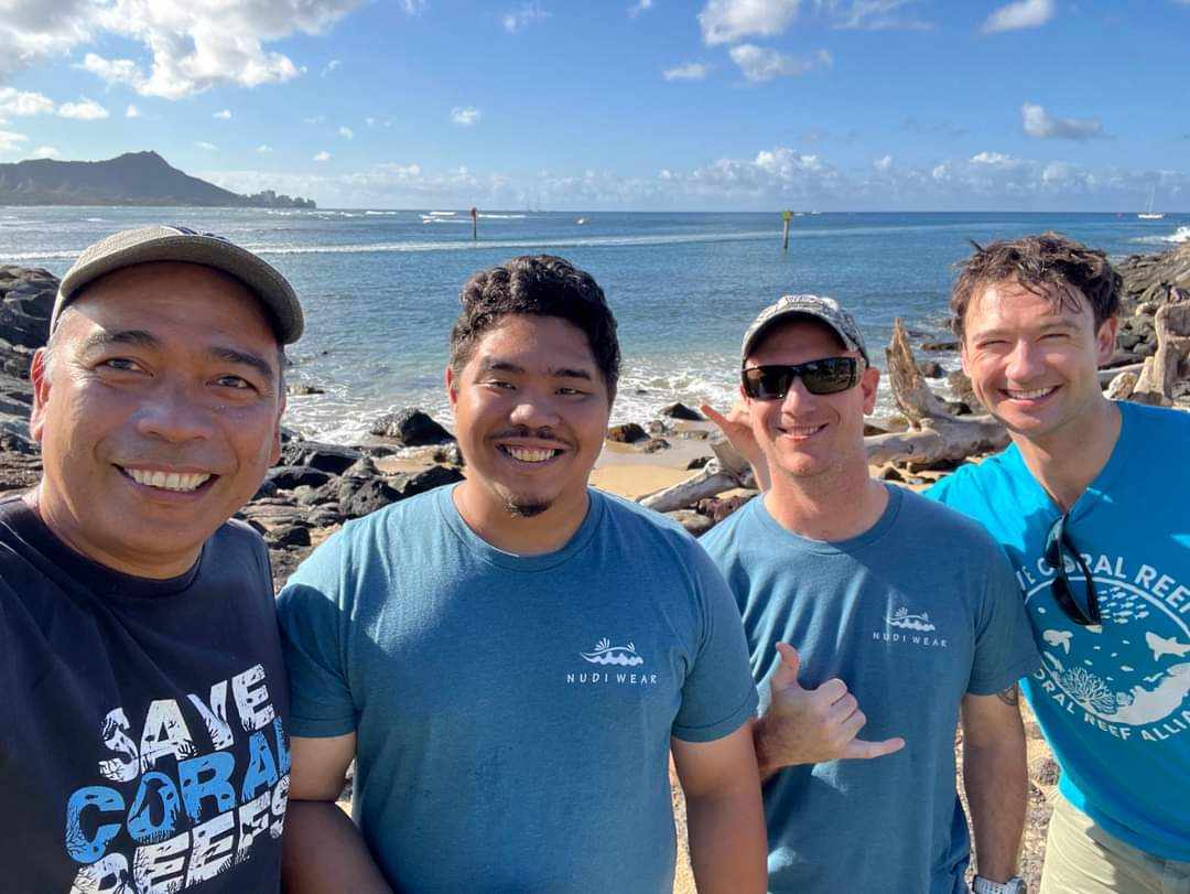 Coral Reef Alliance and Nudi Wear volunteers at the Magic Island Earth Day Cleanup