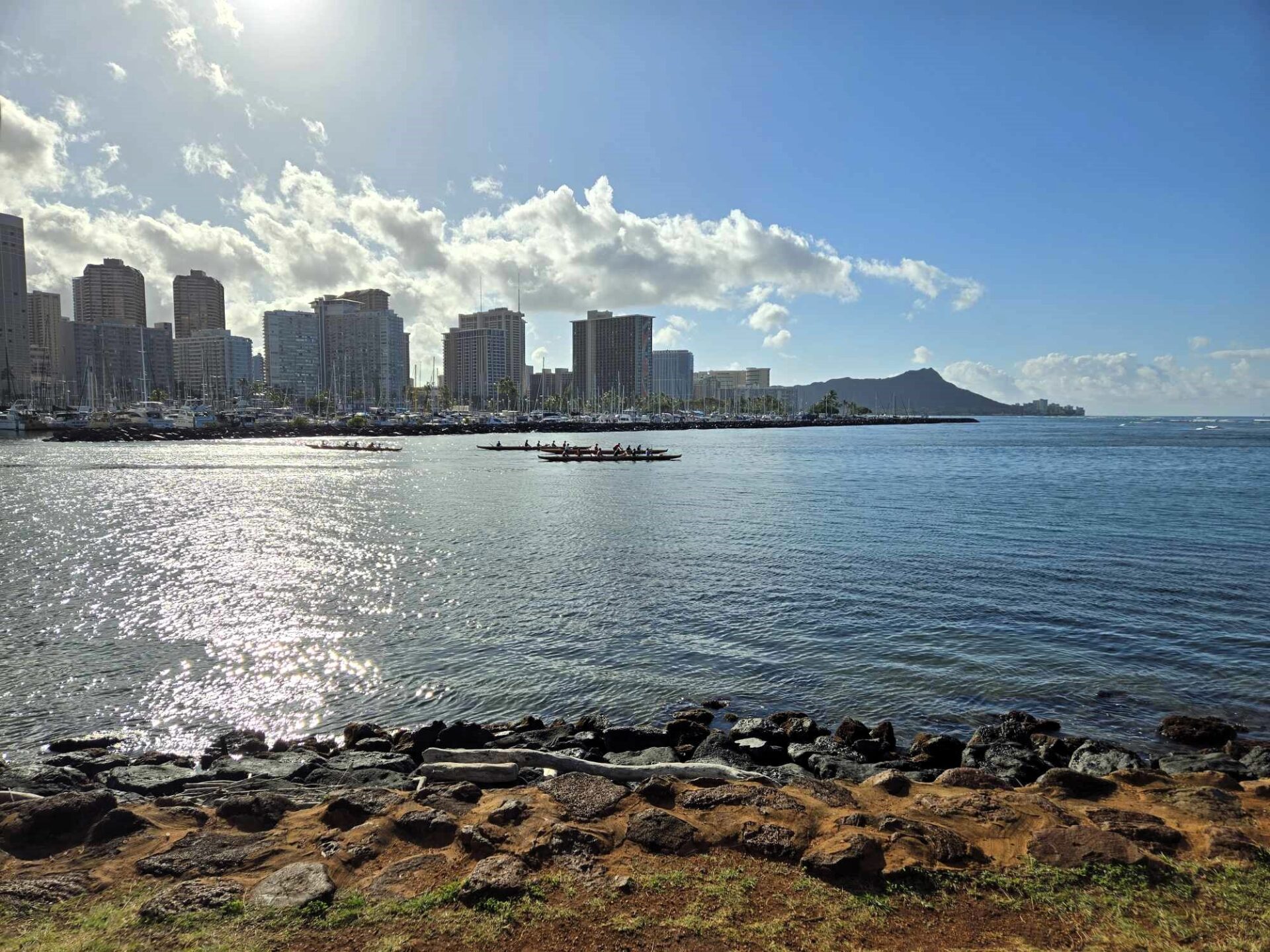 View of Waikiki seen from Magic Island during the Earth Day cleanup
