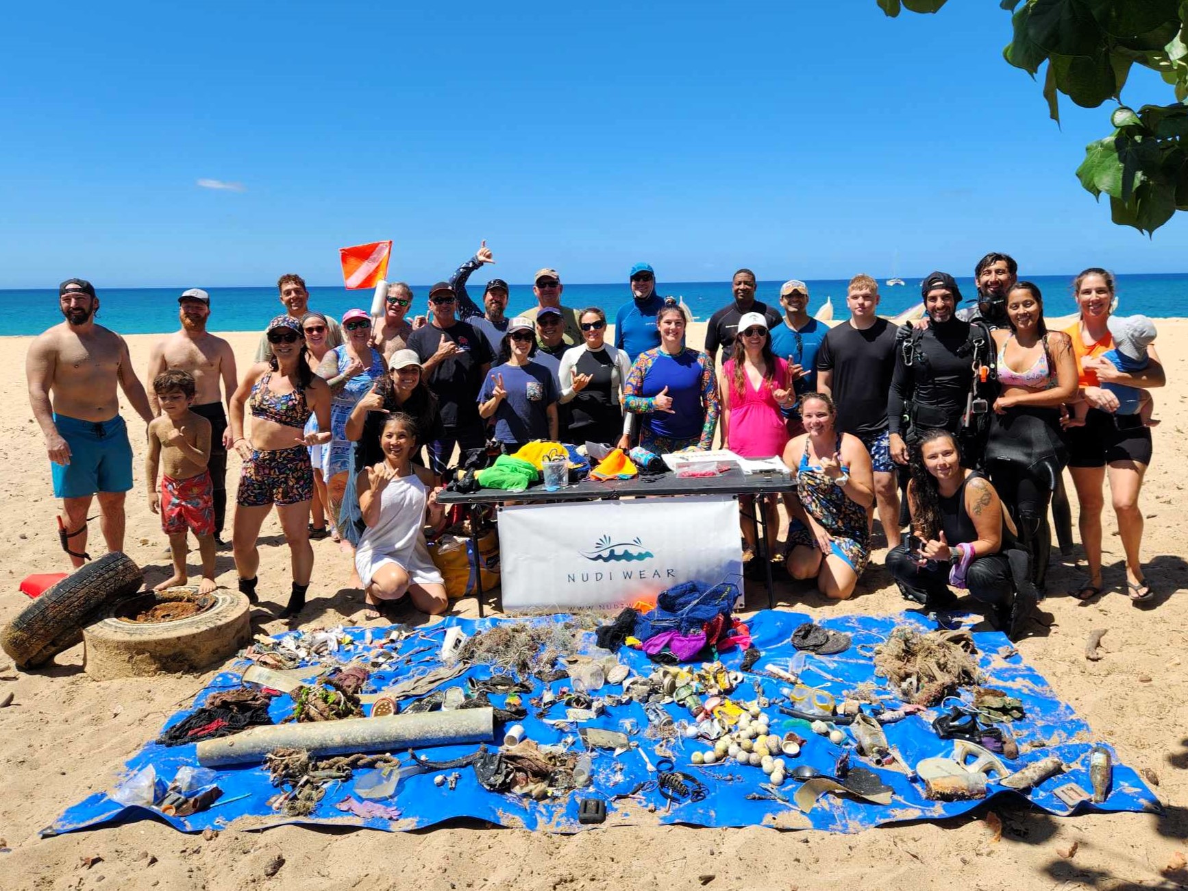 Volunteers and marine debris found at the Makaha Beach Park dive site cleanup