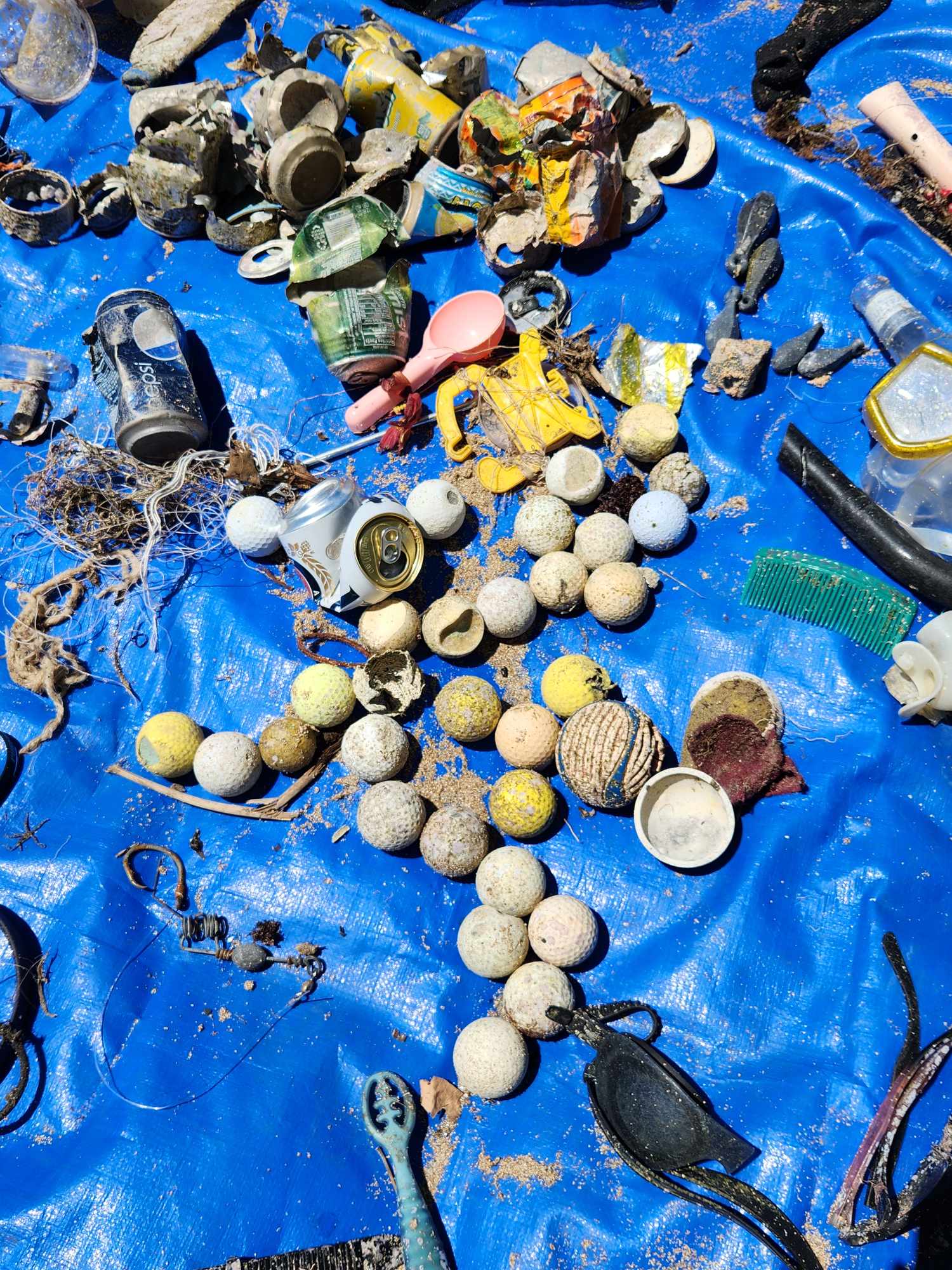 Golf balls removed from ocean at Makaha