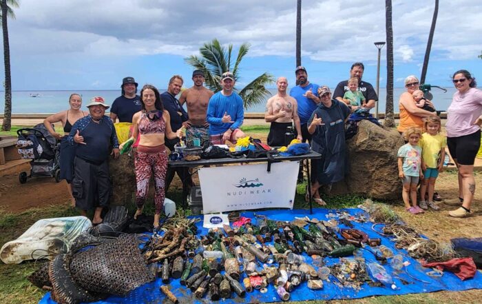 Nudi Wear volunteers removing Marine Debris in Hawaii