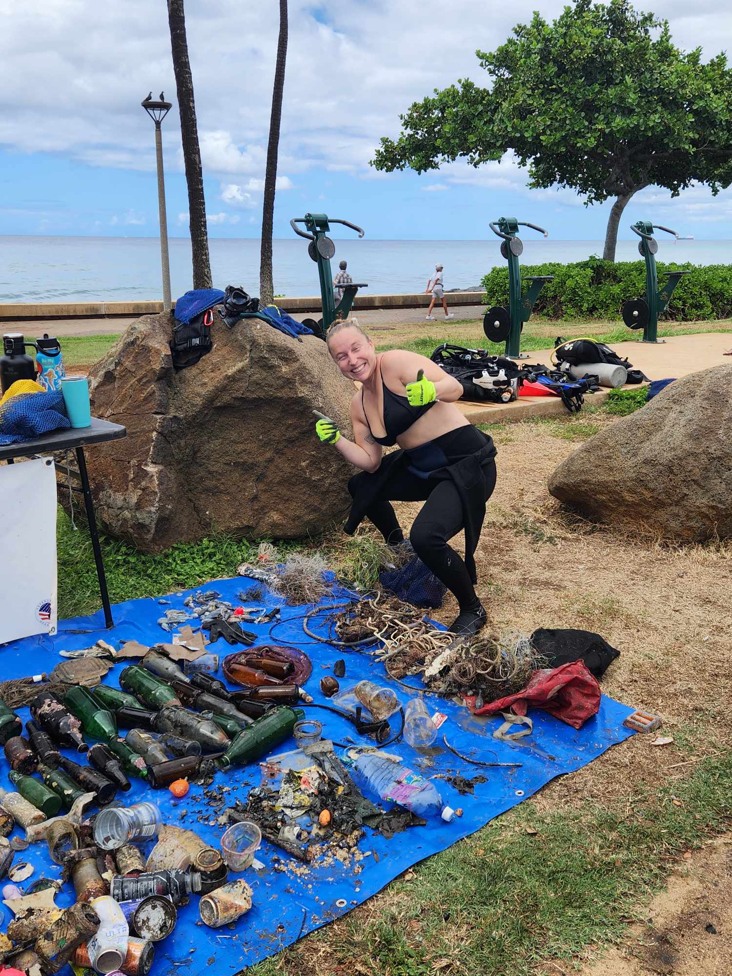 Nudi Wear volunteer sorting debris