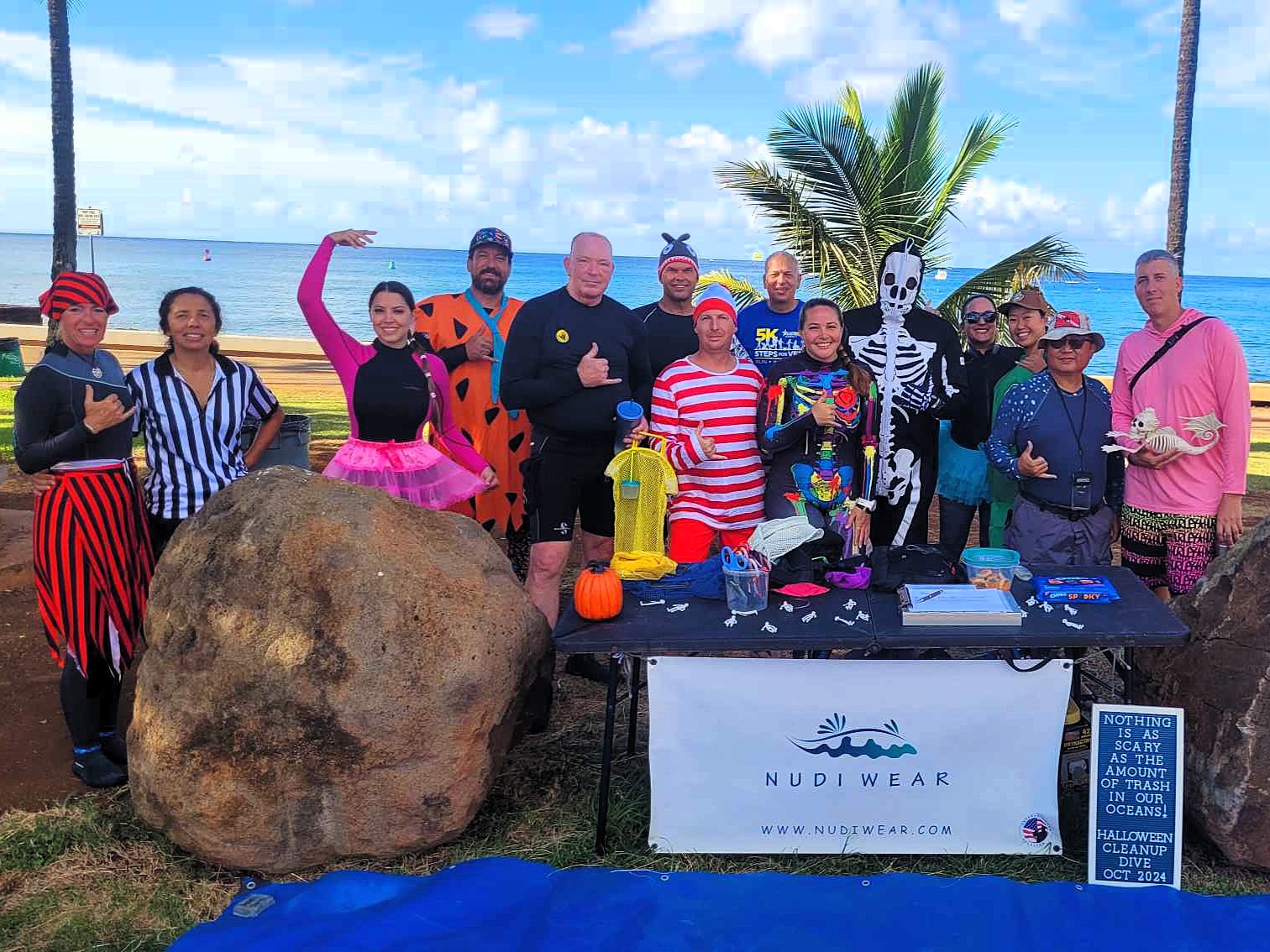 Nudi Wear Volunteers at the annual Halloween dive