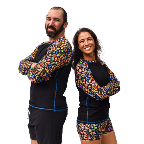 Man and woman wearing Nudibranch Unisex Sun Shirt