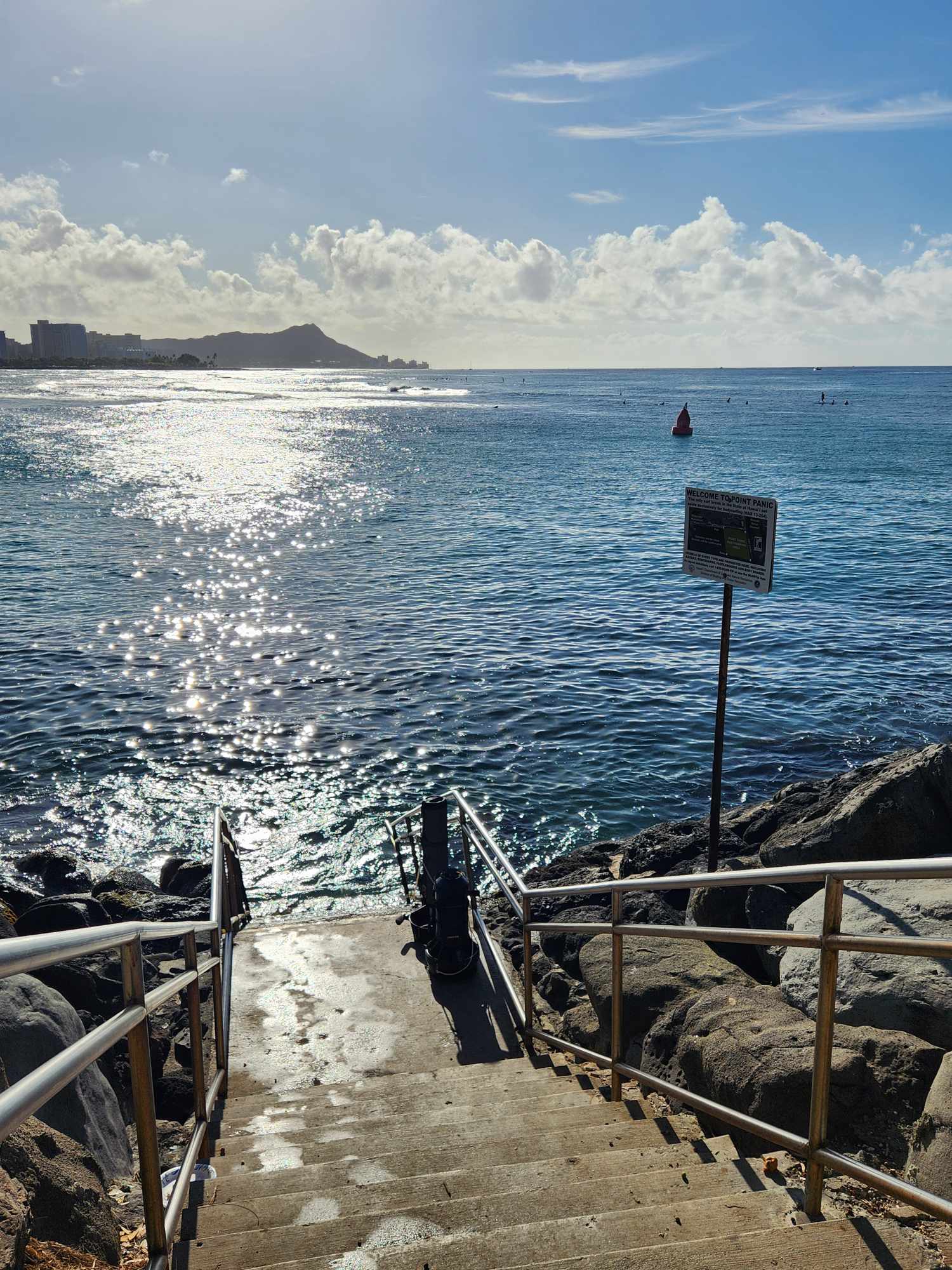 Dive site entry at Point Panic