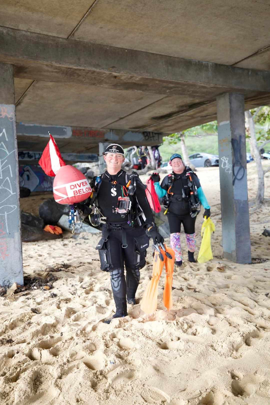 Nudi Wear Volunteers at makai Research Pier Cleanup