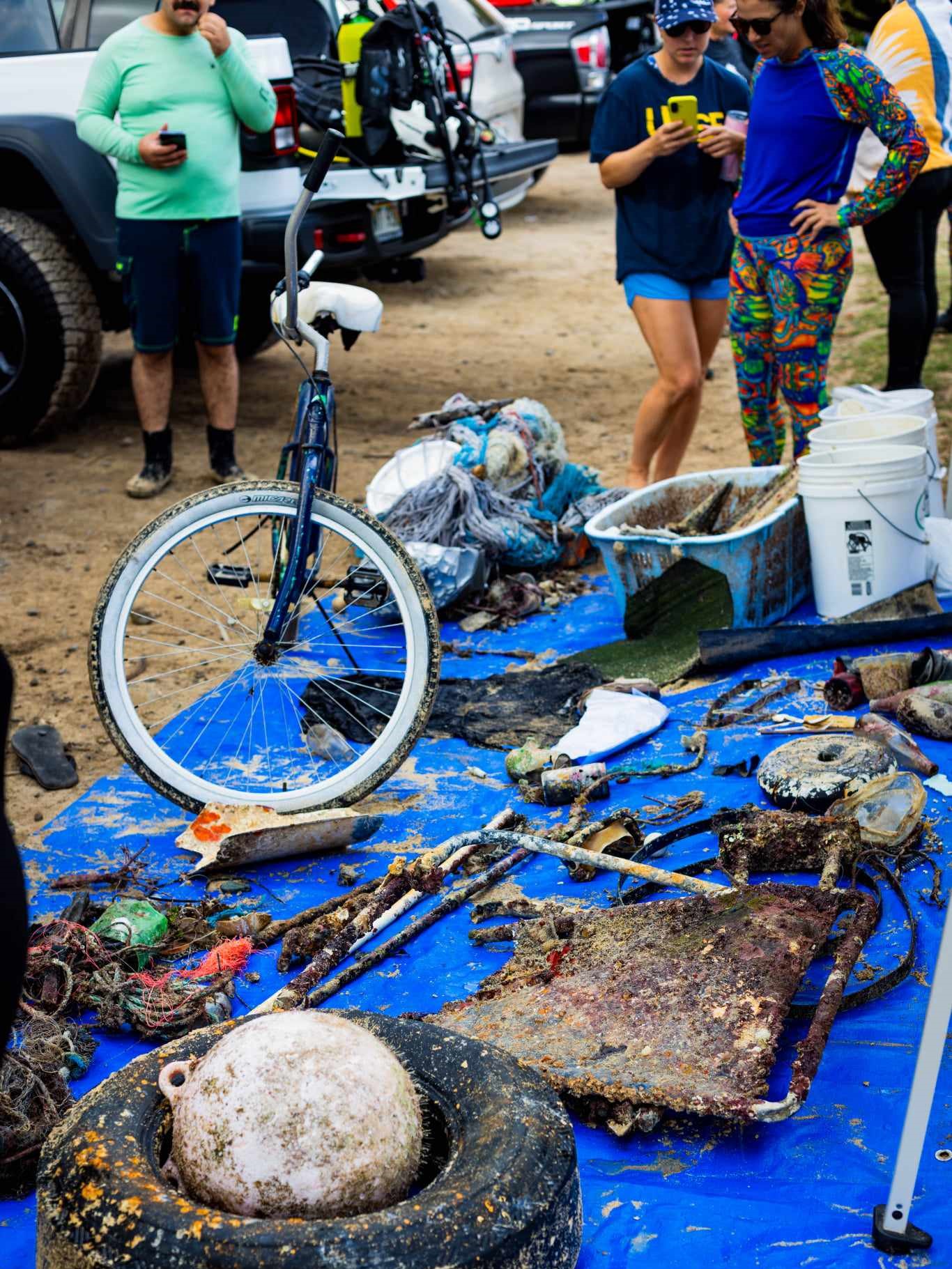 Trash removed from the ocean at Makai Research Pier