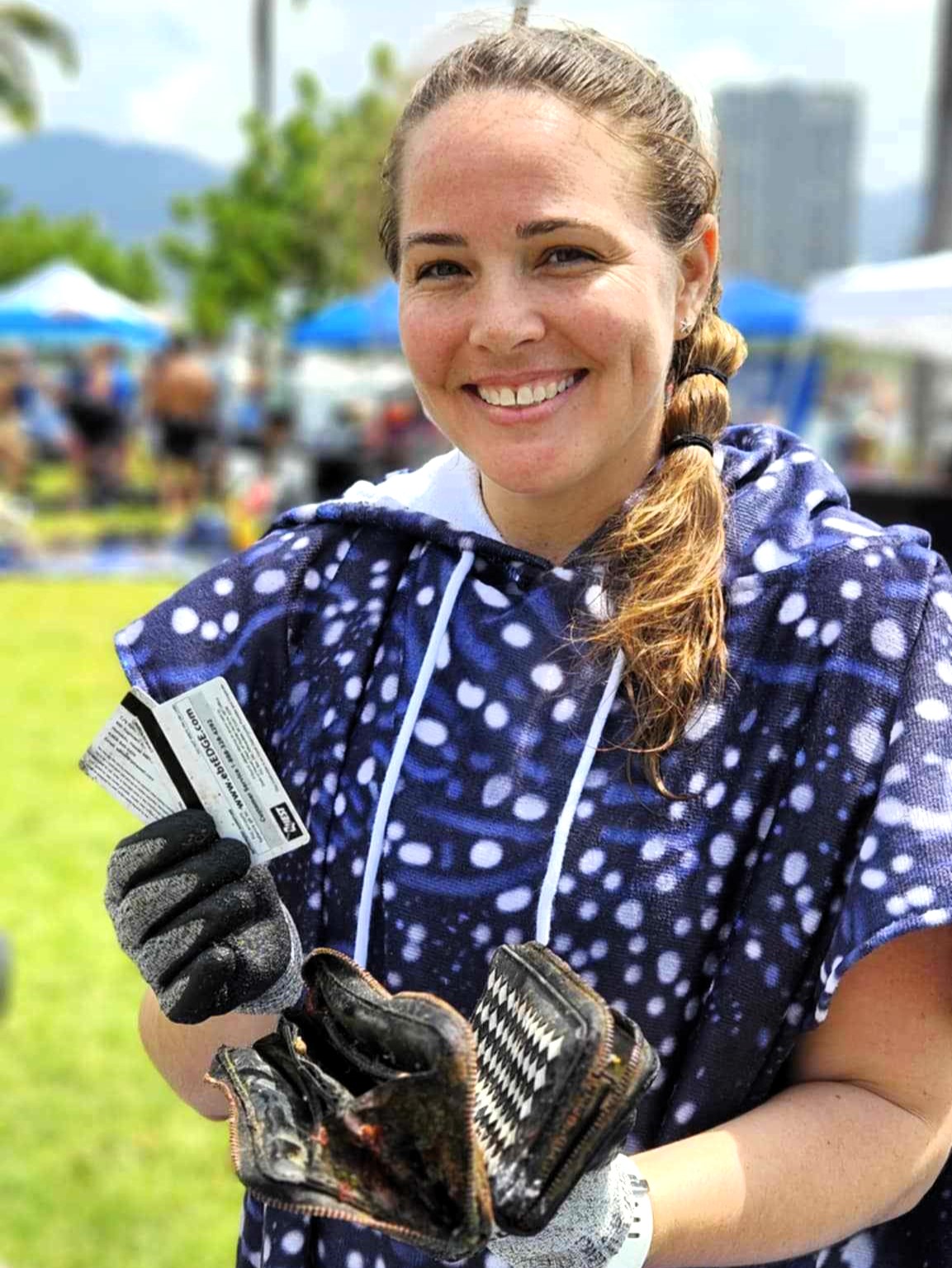 Purses found in the ocean during the cleanup
