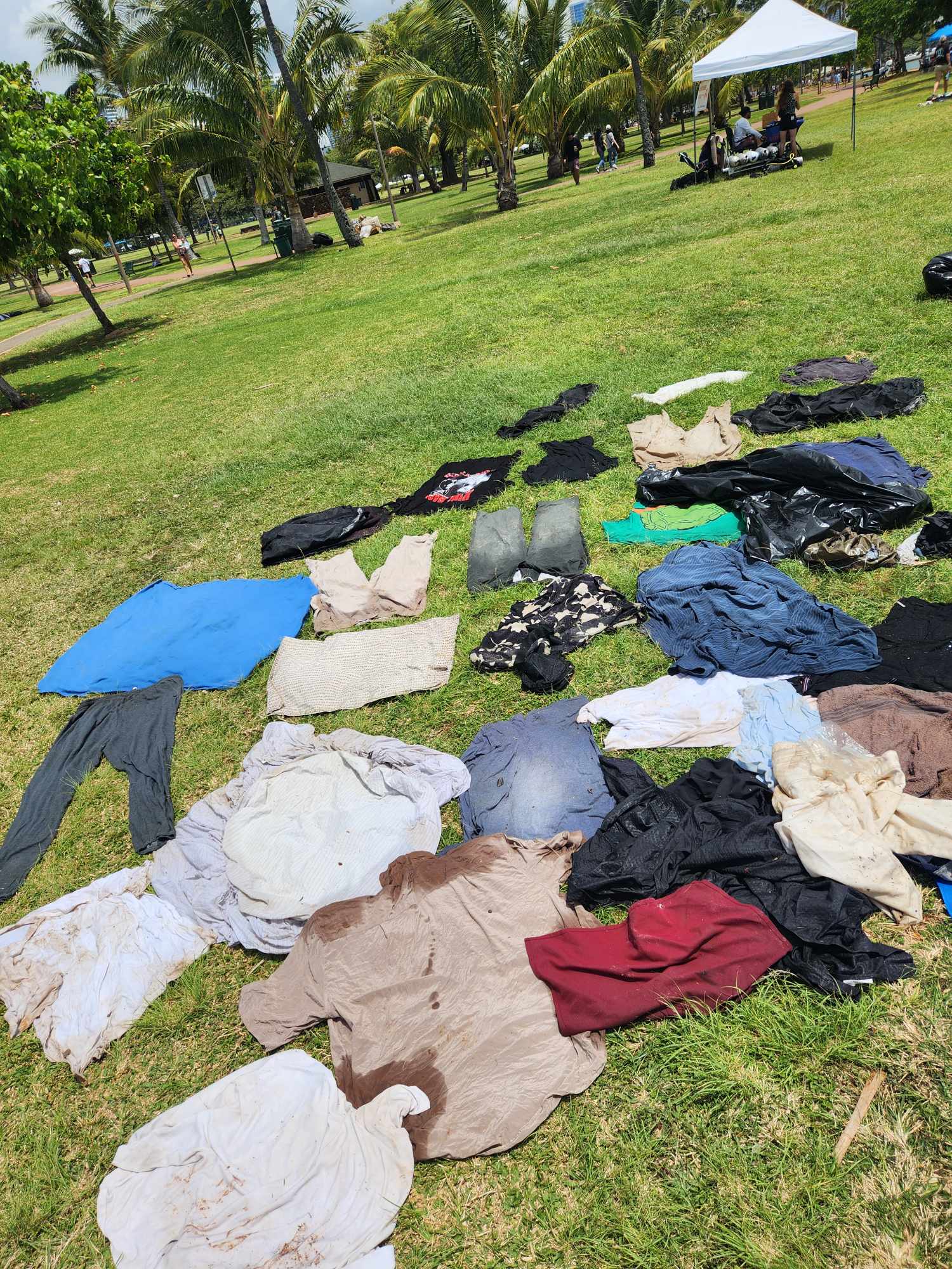 piles of clothing pulled off of the reef