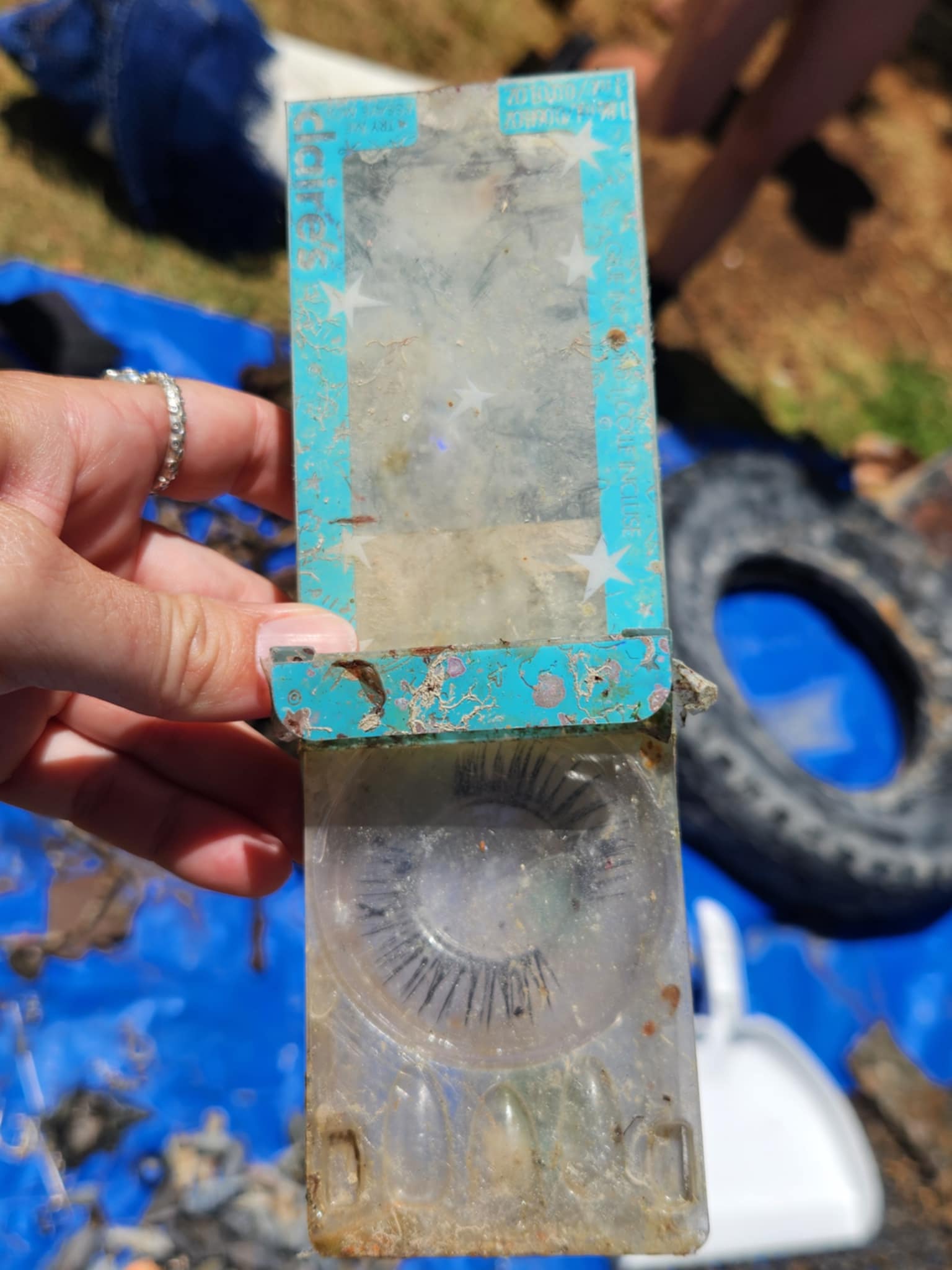 False eyelashes found in the ocean