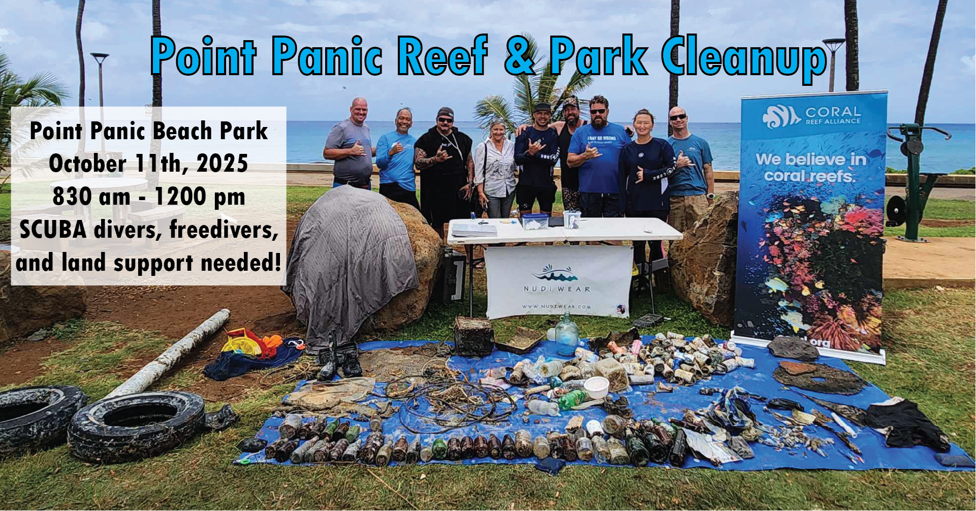 Nudi Wear and Coral Reef Alliance cleanup in Hawaii