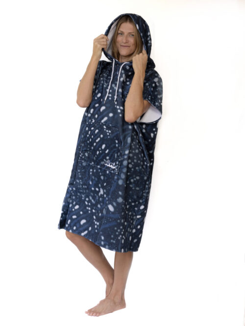 Whale Shark Changing Poncho Hood Up